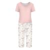 Women's Printed Two Piece Short Sleeve Pajama Set with Pants for Casual Sleepwear