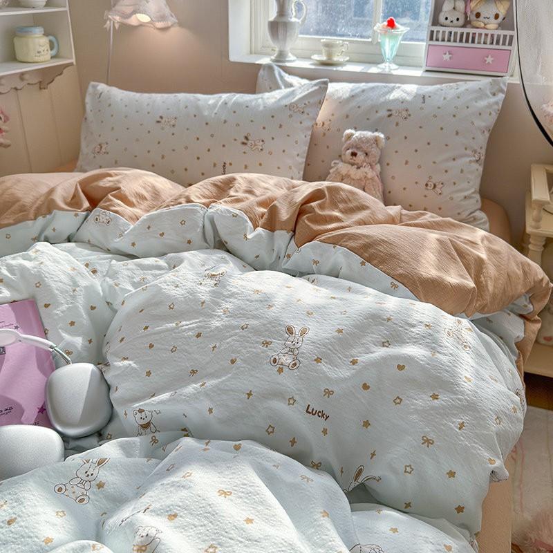 Cotton Bedding Set Dormitory Student Bed 150x200cm 180x220cm 200x230cm 3 Or 4 Piece Soft Comfortable