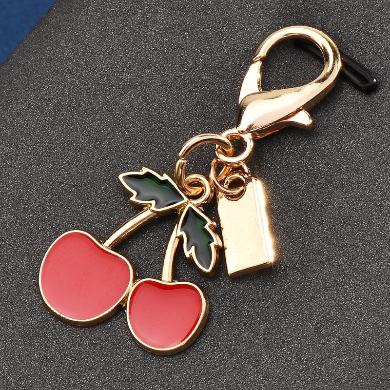 Exquisite High-End Cherry Keychains  Versatile Bag Pendant Car Key Ring Creative Backpack Decoration Accessories Gifts