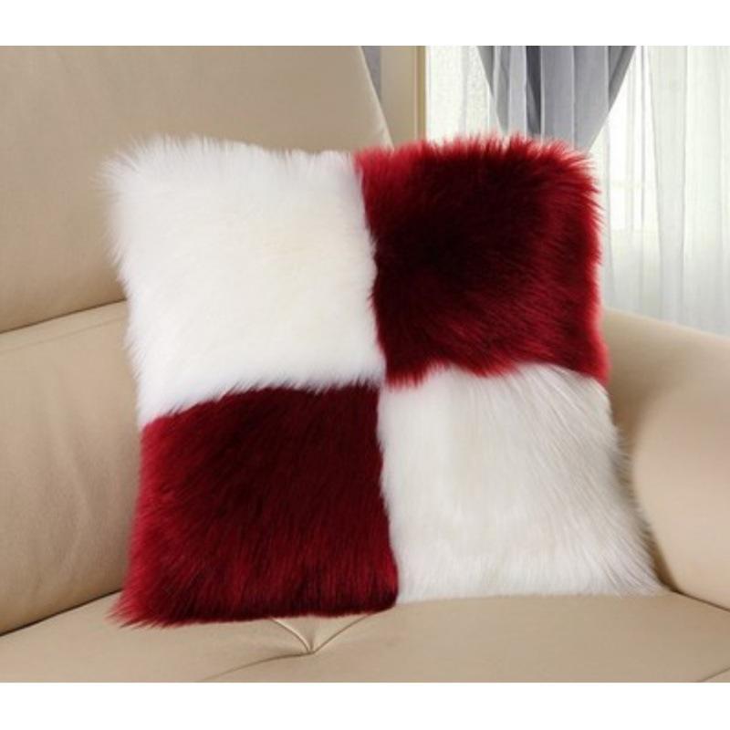 Nordic Minimalist Faux Wool Plush Throw Pillow Cover