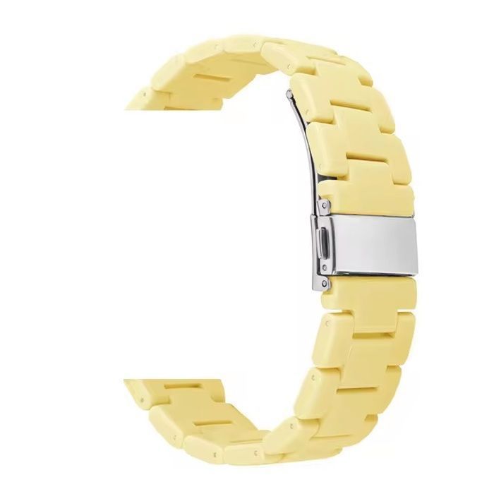 Bracelet en résine - apple watch - compatible série 1 à 8 - jaune - longueur réglable - boucle rapide