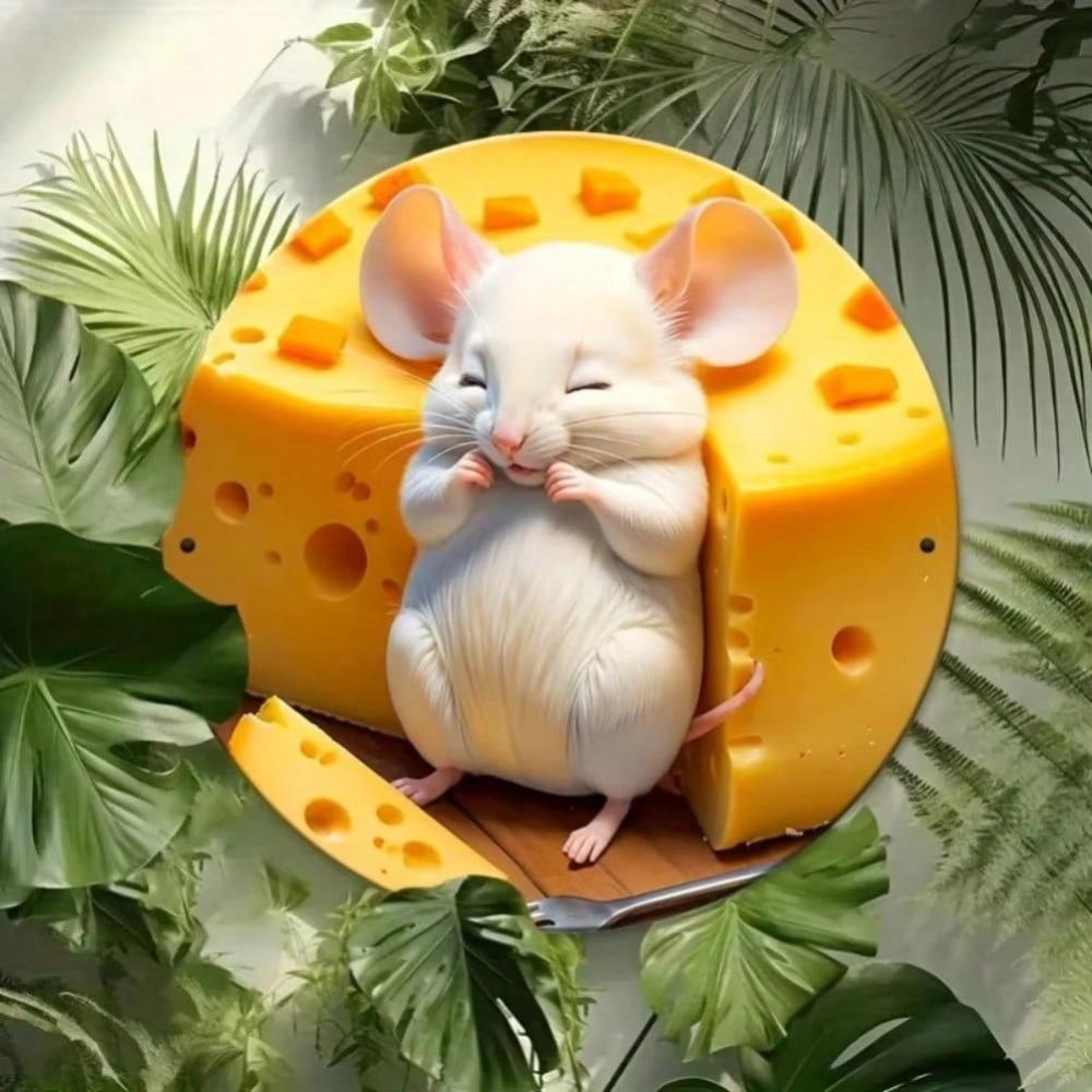 2D Flat Mouse Repellent Waterproof Iron Plaque Wall Art for Home Cafe Bedroom Decor