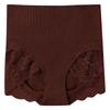 Women's High-Waisted Lace Trim Body Shaping Tummy Control Butt Lifting Triangle Panties with Boning Anti-Roll Edge