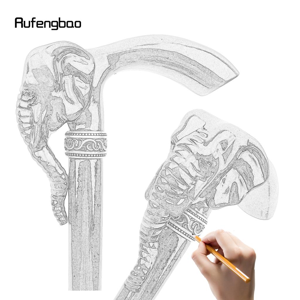 Elefant brun tre mote spaserstokk dekorativ vampyr Cospaly fest tre spaserstokk halloween klattstav Crosier 90 cm