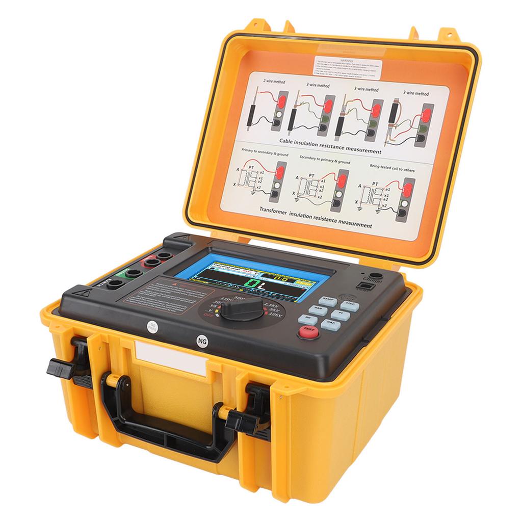 Digital Insulation Resistance Tester 10KV High Voltage Megohmmeter Earth Ground Resistance Meter 100‑240V UK Plug