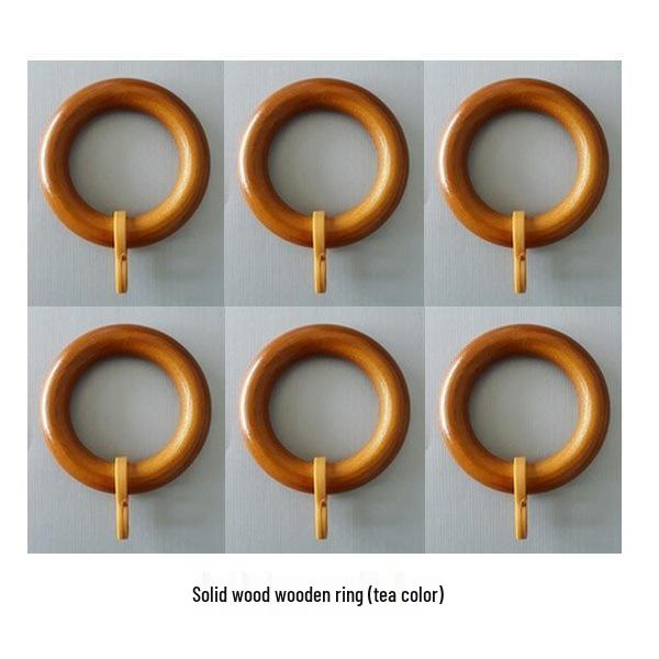 Solid Wood Curtain Rod and Track Accessories: Single/Double Bracket, Base, Decorative Head