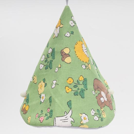 Yousheng Winter-Vogelnest zum Aufhängen, Cartoon-Druck, dick, weich, gemütlich, kältebeständig, kleines Vogelbett, Hängematte, Haus, Papagei, Sittich, Finke, Kanarienvogel, Käfig, Sitzstange, Spielzeug