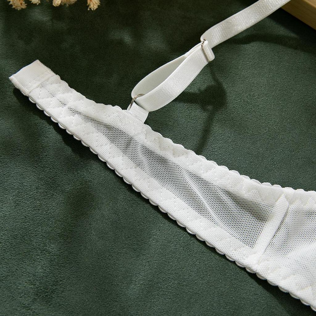 Women's French Mesh No-Wire Bra Set - Thin, Comfortable, Sexy