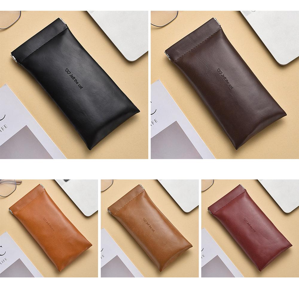 Weiches Leder Sonnenbrillenetui Einfache Wasserdichte Tasche Hülle Geschenke Aufbewahrungsbeutel für Brillen