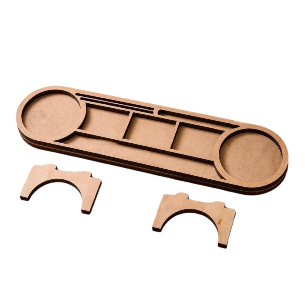 Wood Desk Storage Rack Multi-Compartment Desktop Phone Holder  Home Decoration