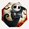 1 Auto Open Jack Skellington, Halloween Themed Colorful 8-rib Portable Umbrella for Men and Women, A Compact Commuting Companion Suitable fo