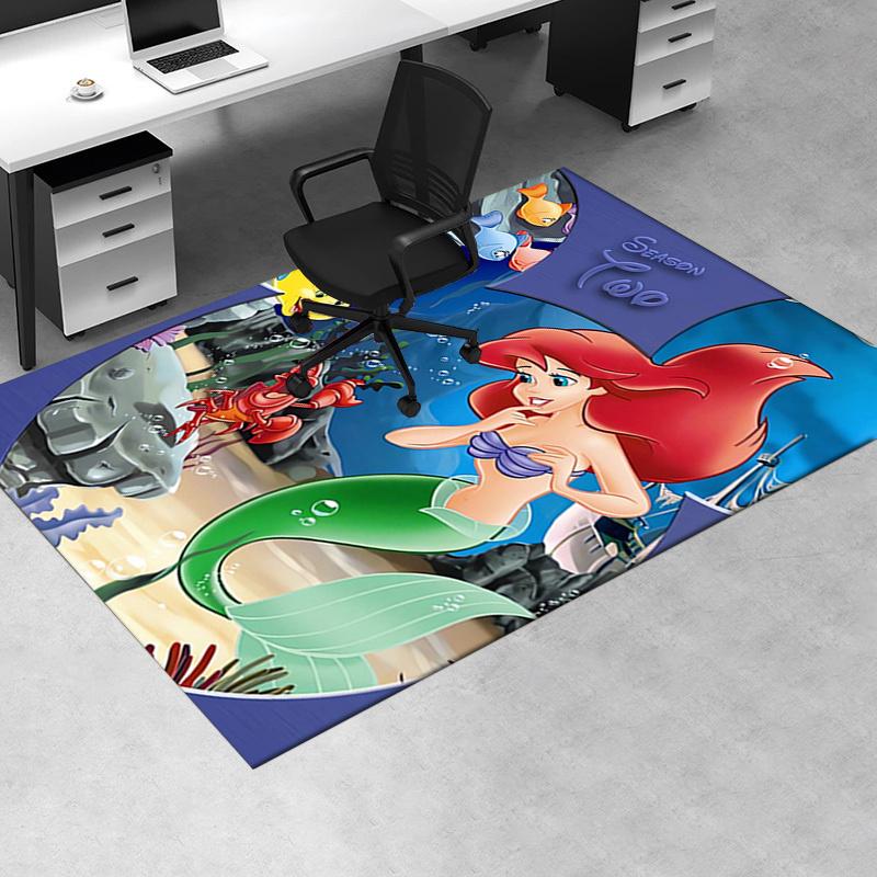 Office Rug Mermaid, Underwater theme 3D Printed Anti-Slip Rug-Machine Washable for Living Room