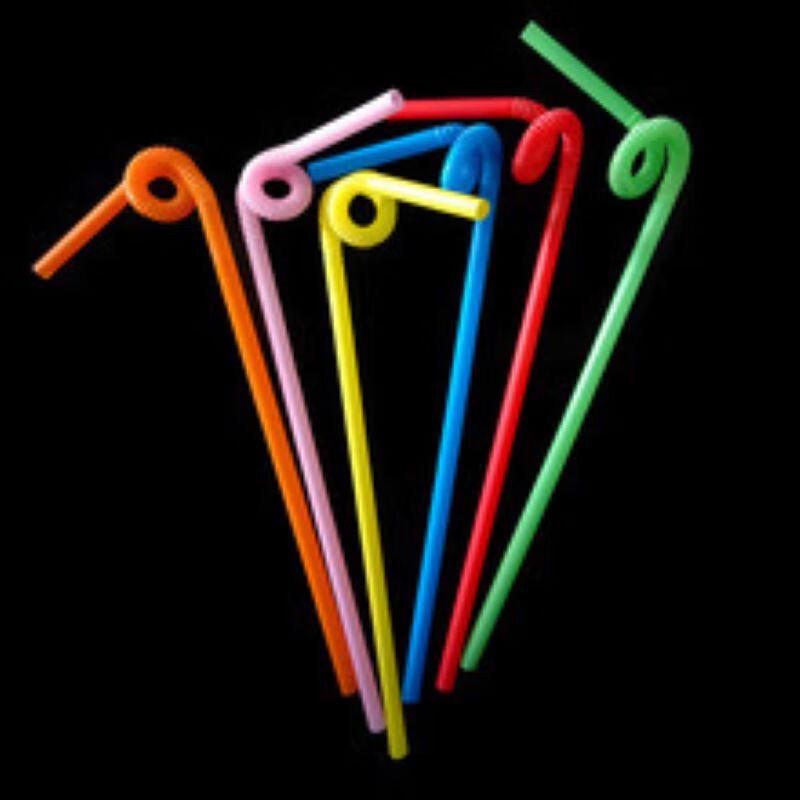 ZISIZ Colorful Disposable Bendable Plastic Straws