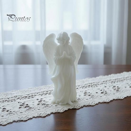 Atmospheric Home Decor Glow?in?the?Dark Praying Angel Figurine, Luminous Guardian Statue, 3D Printed Statue Desktop Ornament for Bedroom