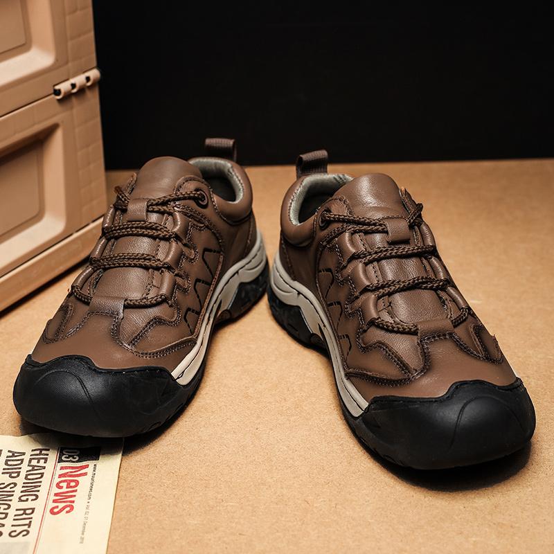 Classic Men Hiking Shoes Genuine Leather Male Casual Shoes Oxford Shoes Business Formal Men's Treking Footwear Outdoor Sneakers