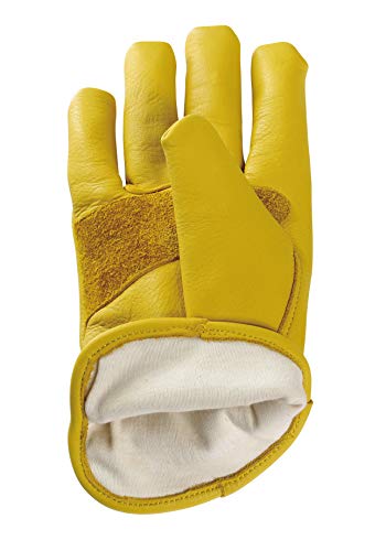 Captain Stag (CAPTAIN STAG) Outdoor Camping BBQ Gloves, Leather Gloves, Thick Soft Leather Gloves with Lining, One Size Fits All, Yellow, UM-1920