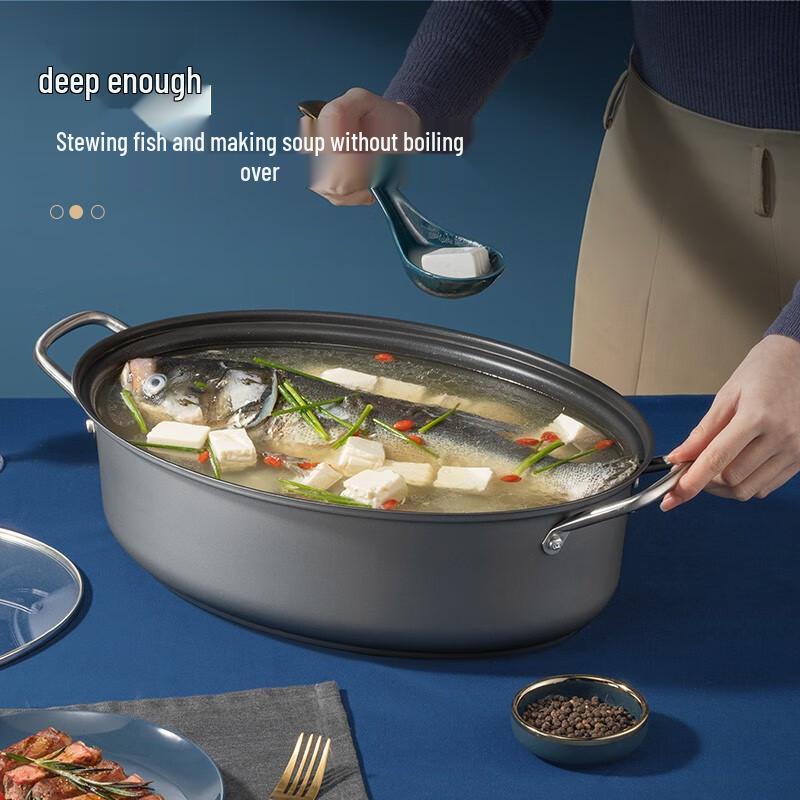 Chu Da Huang Oval Non-stick Steaming Fish Pot