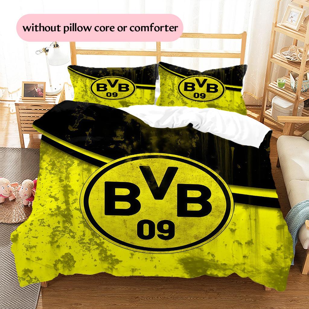 Borussia Dortmund  Set Copripiumino con Fantasia  Decorazione per la Casa  Regalo (1 * copripiumino + 2 * federe senza imbottitura)