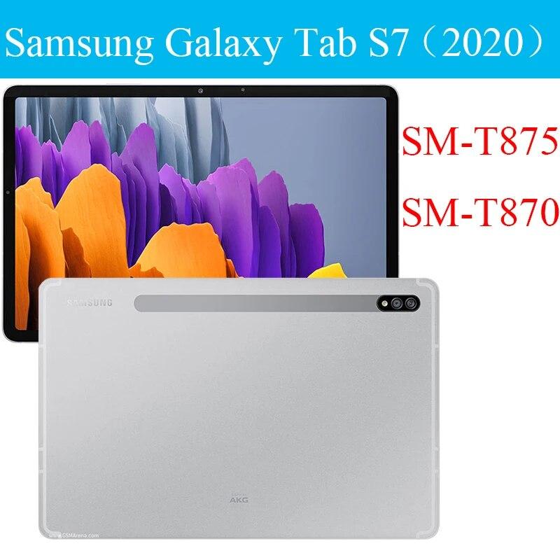 Tablet Case for Samsung Galaxy Tab S7 2020 11" Silicone Soft Shell TPU Airbag Cover Transparent Protection for SM-T870 SM-T875