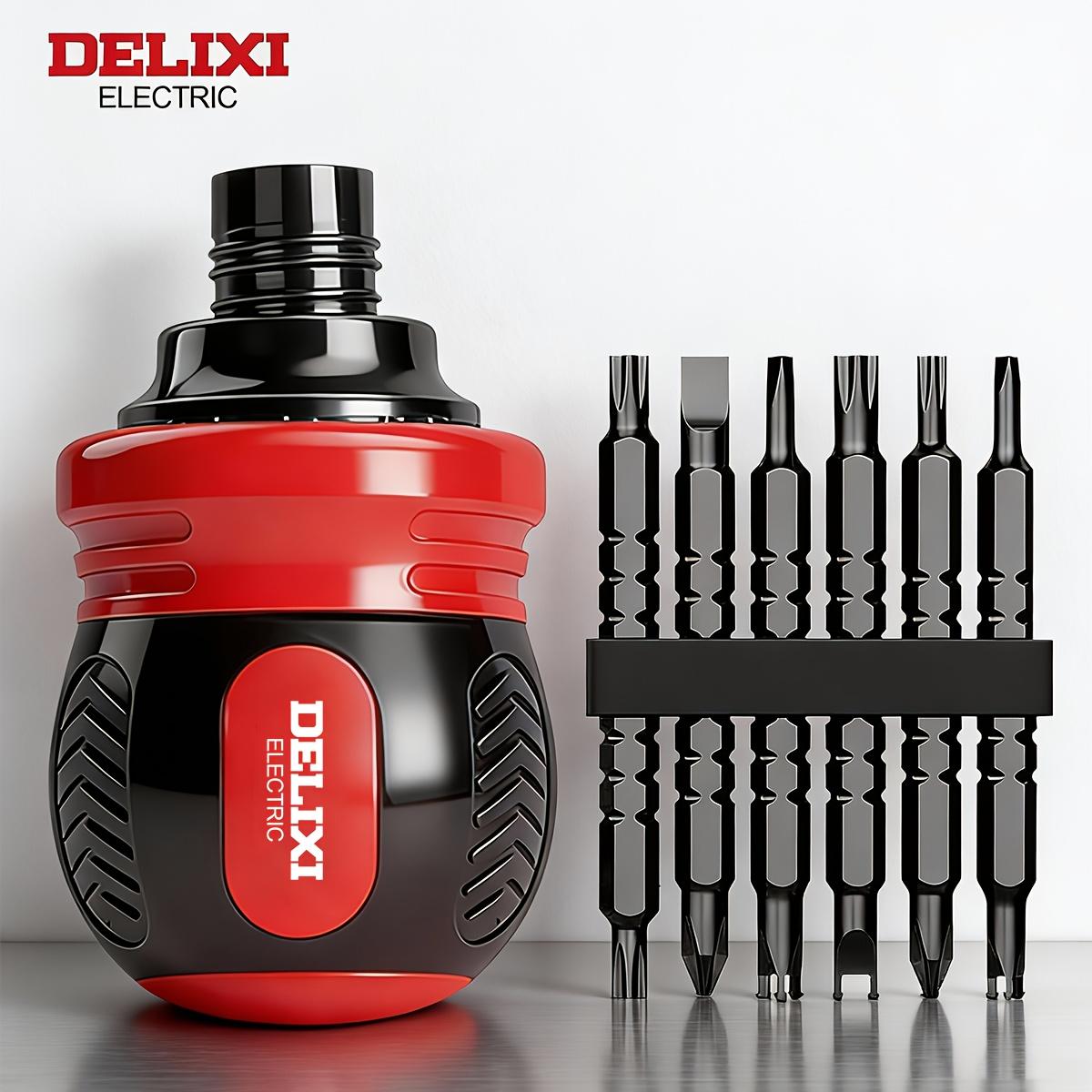

Brand 13-In-1 Ratchet Screwdriver, Manual Tools Short-Handle Manual Tool with Phillips/Slotted/Torx/Square And Other Bits, CR-V Magnetic Bits 13 In 1
