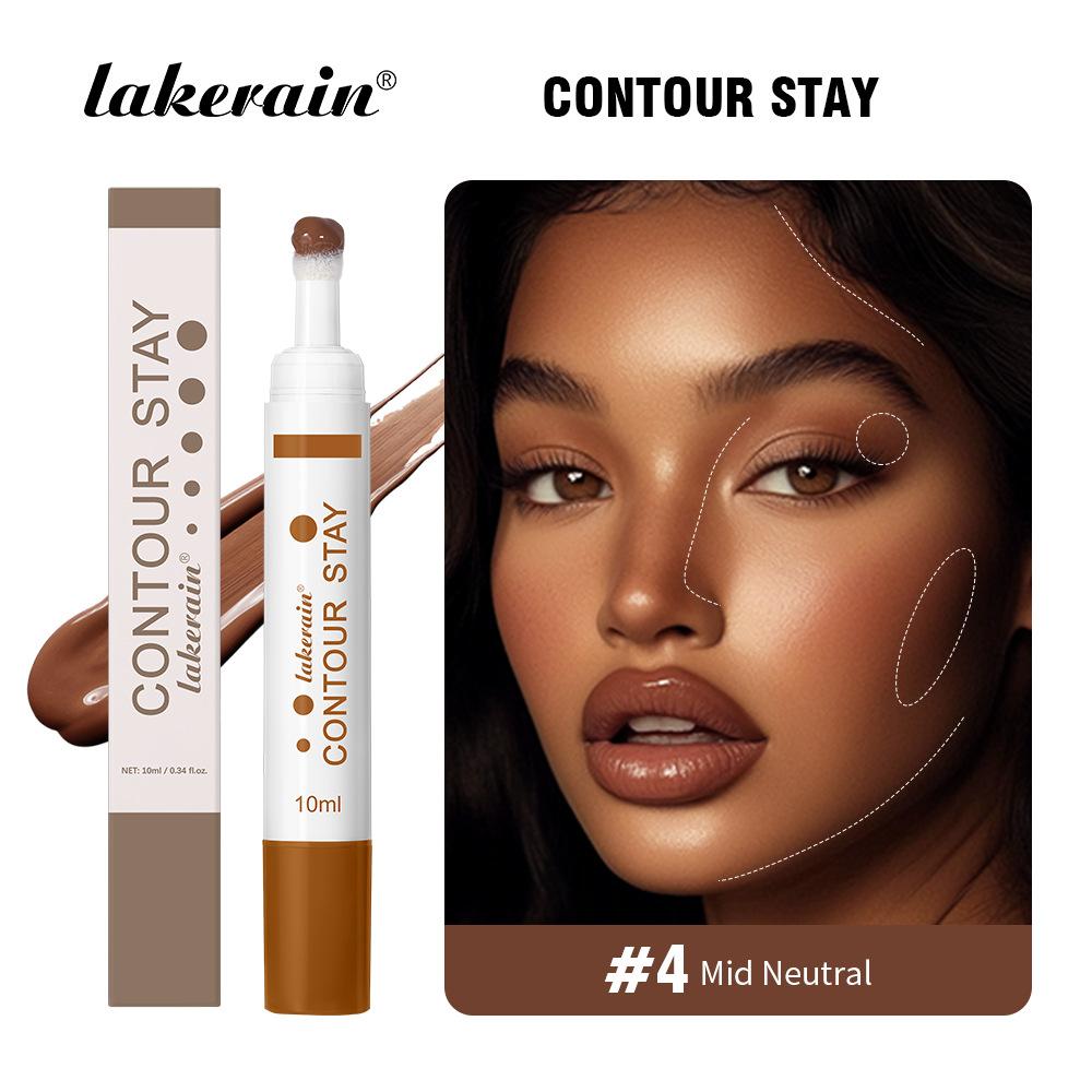 Stick Lichid pentru Contur Culoare Bronz Închis Stick pentru Contur cu Luciu Ridicat Stick pentru Acoperirea Liniei Părului Machiaj Facial Contur Natural Luminos Tridimensional