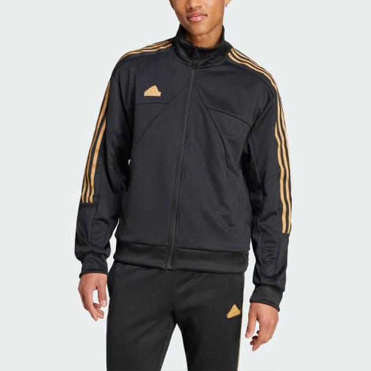 Adidas House Of Tiro Nations Pack Track Jacket With Striped Print And Zip-Up Stand Collar Men Jacket Black IW8866