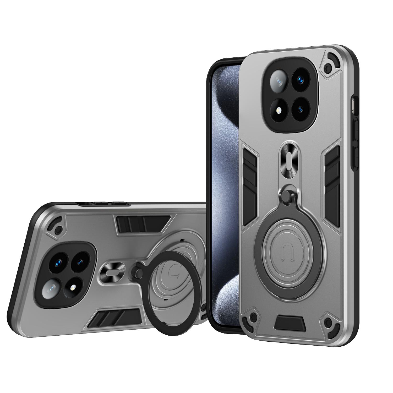 

NEW 360 ° Rotating Metal Car Bracket Ring Reverse Magsafe Magnetic Armor Phone Case For REDMI Note 14 Pro+ Note14 Pro+ 5G 14C Redmi Note 14 5G (Global) сірий колір