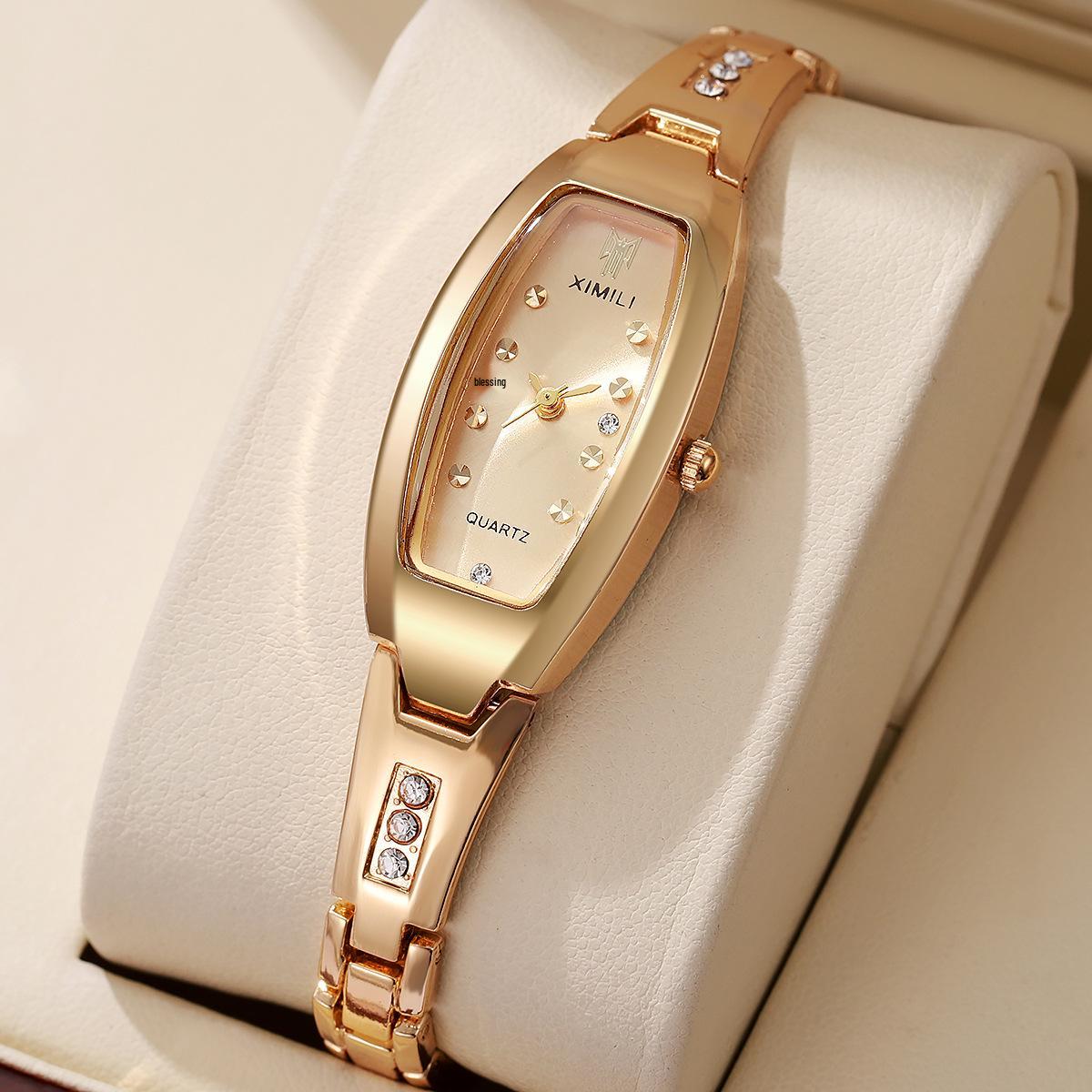 Women s Elegant Quartz Bracelet Watch - Barrel Shape Dial