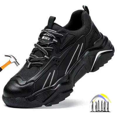 Work Boots with Steel Toe Cap Indestructible Shoes for Men Safety Sneakers Anti Puncture Anti Slip Light Comfortable Work Shoes