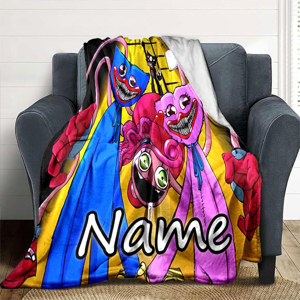 Customiz Name Personality Poppy Playtime Blanket Soft &Warm Sofa Office Bed Travel Lunch Break Blanket, Gift Suitable All Seasons