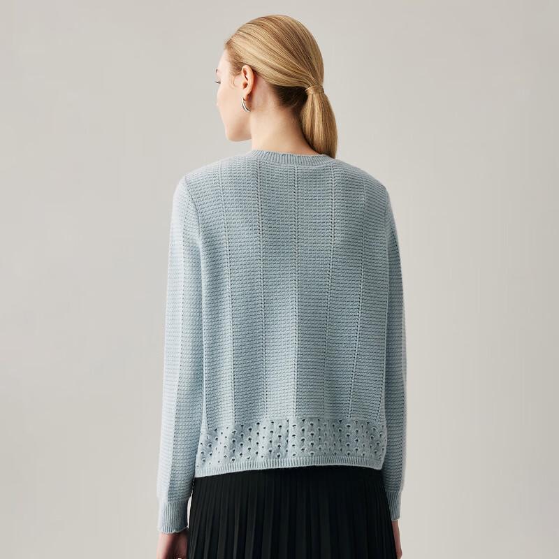 Zhaojun Women's 100% Cashmere Round Neck Cardigan