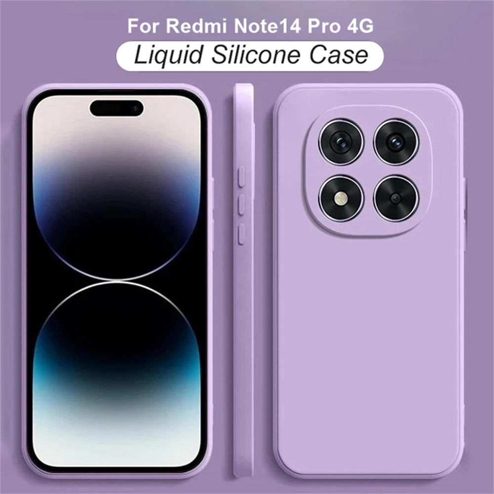 Original Soft Case for Xiaomi Redmi Note 14 Pro 4G Liquid Silicone Luxury Classic Redmi Note 14 Pro 4G Shockproof Cover Funda