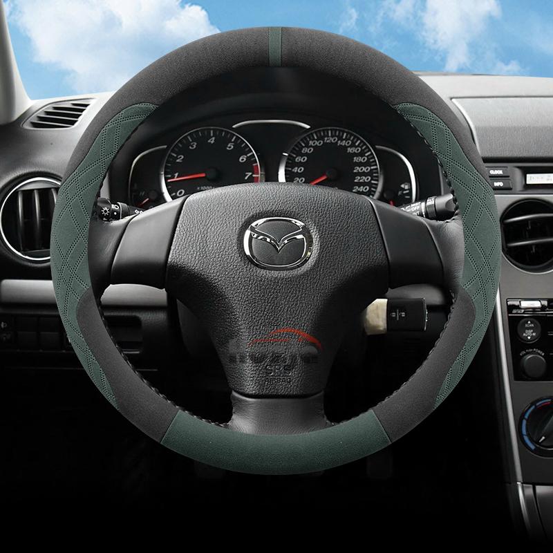 Suede Car Steering Wheel Cover for Mazda 2 3 6 CX5 CX90 CX30 CX60 2015 - 2024 2025 2026 Accessories