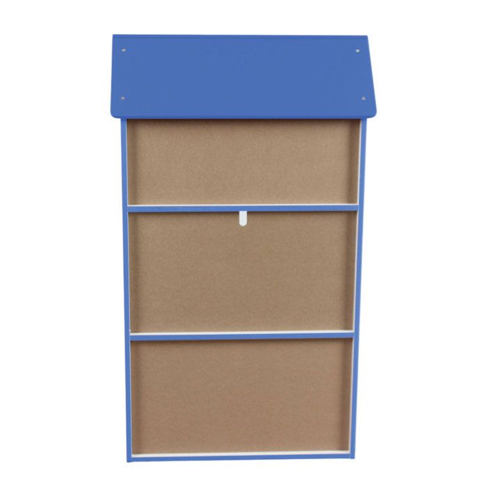 Étagère enfant GINGER HOME MONSTER – Meuble de rangement en bois bleu en forme de maison, 54x27x91,5 cm – Bibliothèque jouets