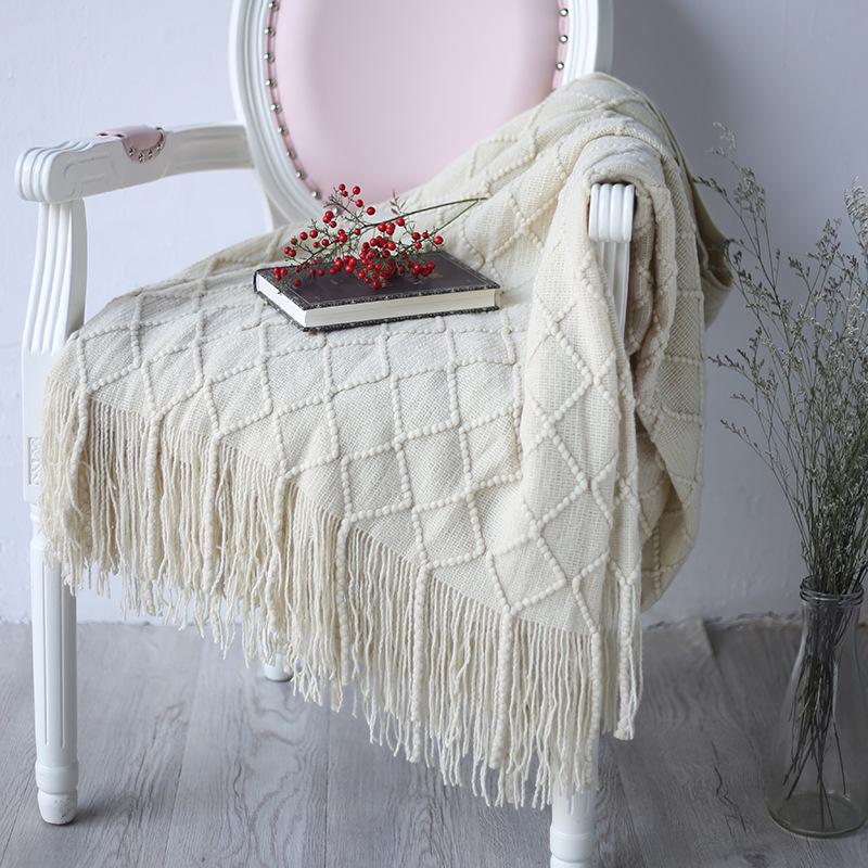 Knitted Throw Thread Blanket Tassels Home Bed Sofa Travel Nap Shawl Blanket Soft Knitted Throw Thread Blanket Tassels Home Bed Sofa Travel Nap Shawl Blanket Soft