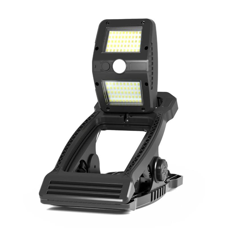 Solar Clamp Lights Outdoor Motion Sensor Waterproof 3 Modes LED Work Light For Camping Fence Garage Garden Lighting