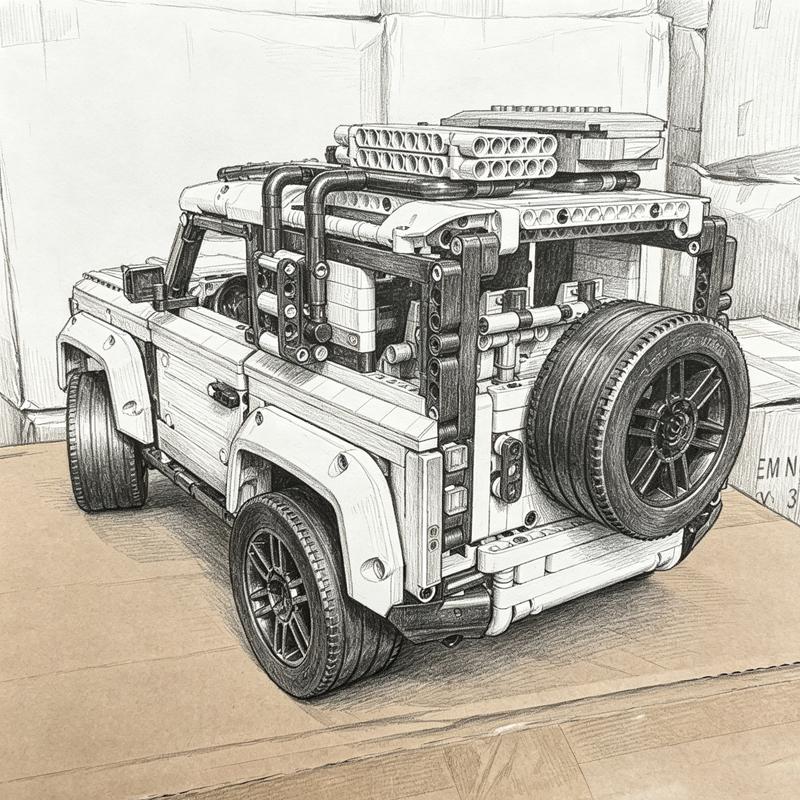 2573PCS 1:8 Technical Defender Off Road Car Model Building Blocks Assemble Bricks SUV Vehicle Educational Toys Gift