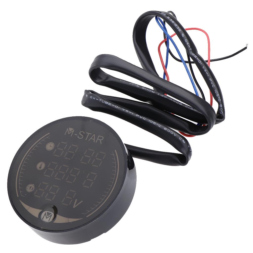 Buy Universal 924V Motorcycle Voltmeter Gauge Digital LED Thermometer