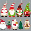 36Pcs Christmas Wooden Gnome Ornaments Unfinished Elf Cutouts DIY Craft Painting Decoration Hanging Slices for Holiday Decor