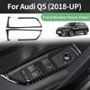 Car Door Window Lifter Control Button Panel Frame Protector Carbon Fiber Sticker For Compatible Vehicle Q5 2018-2025 Auto Interior Accessories.
