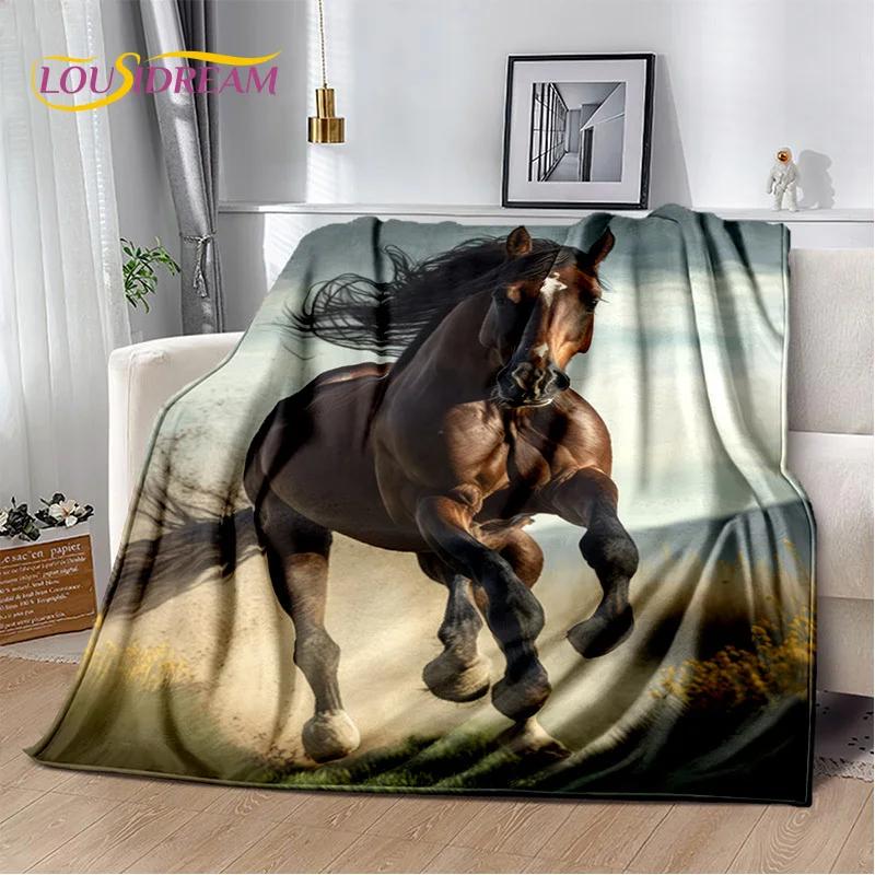 Horse Pentium Gallant Steed 3D Animal Blanket,Soft Throw Blanket for Home Bedroom Bed Sofa Picnic Travel Office Cover Child Gift