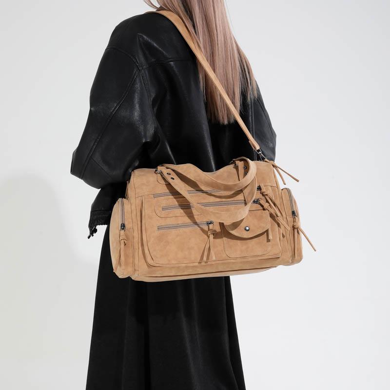 Stilvolle Wildleder Reisetasche Damen Mehrzweck-Tragetasche mit verstellbarem Schultergurt und Modischem Design