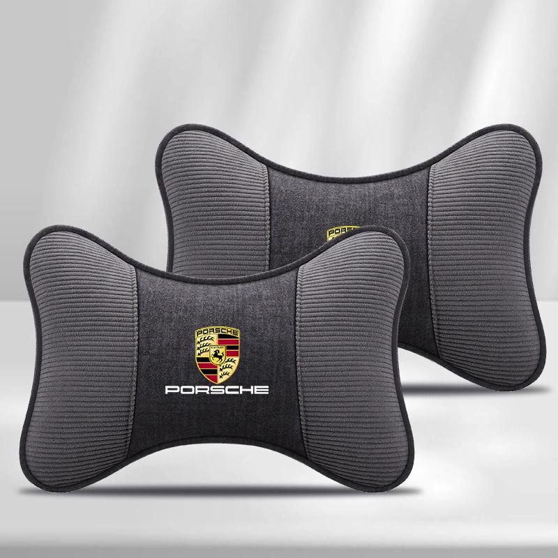 Car Seat Headrest Neck Support Pillow Soft Pad For Porsche Panamera Carman Macann Bobst Cayenne 911 981 991 970 996 Sticker