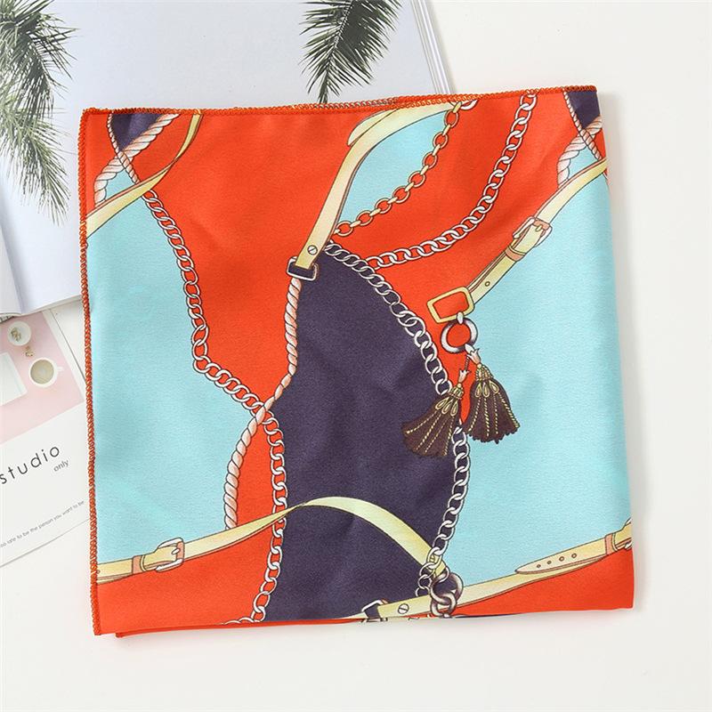 50 * 50cm Sciarpe di seta primaverili e autunnali Decorazione versatile Sciarpe quadrate professionali Protezione del collo Borsa legante