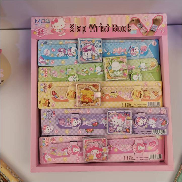 Capybara Cartoon Slap Bracelet Wristband with Mini Notebook