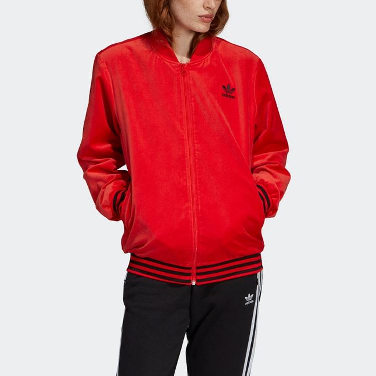 Adidas Originals Trefoil Casual Sports Zip Jacket Women Jackets Red FH8560