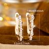 Simple White Zircon Gold Color Square Clip Earrings for Women Fashion Fine Jewelry for Party