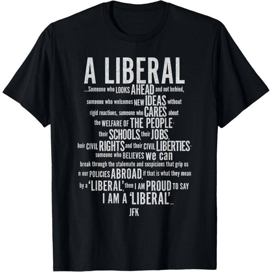 Liberal Politics for American Election by JFK, Kennedy T-Shirt XXXXXL чёрный