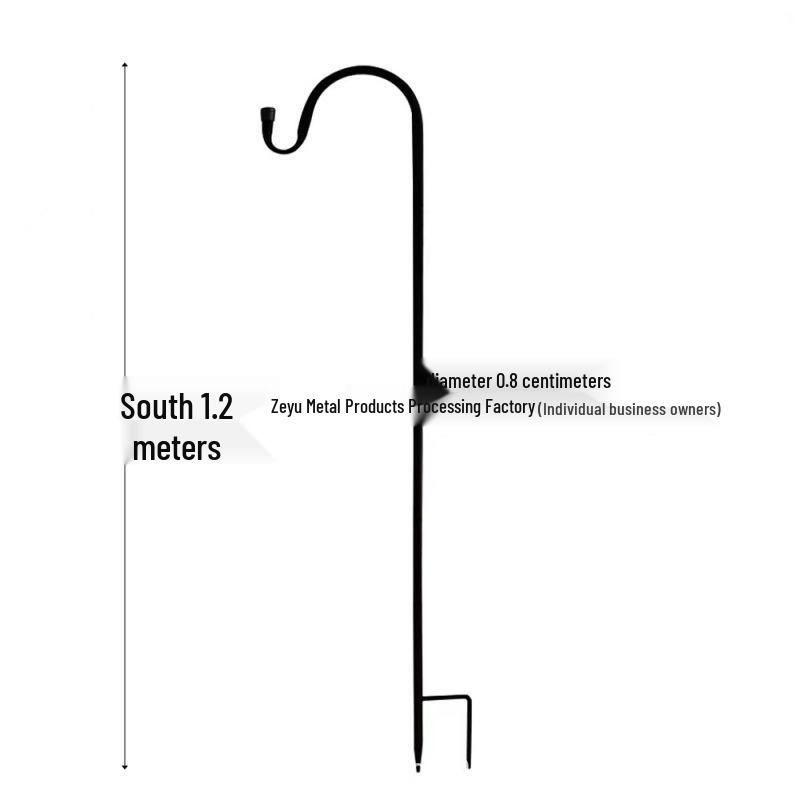 TEMU Rustproof Wrought Iron Shepherd's Double Hook Garden Bracket for Courtyard Lawn.