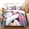 Kawaii Kanroji Mitsuri 2/3 Piece Bedding Set Luxury Comforter Set with Queen King Size Cool Two household goods Anime bed shee